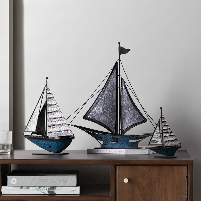 Wrought Iron Sailboat Sculpture - Fa'Ra Way