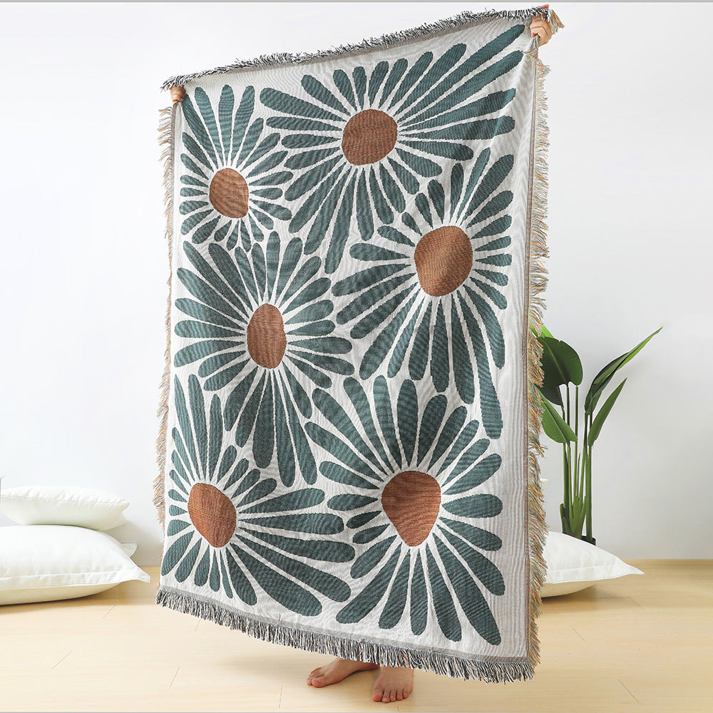 Vintage American Country Woven Throw | 100% Cotton Floral & Nature Tapestry - Fa'Ra Way