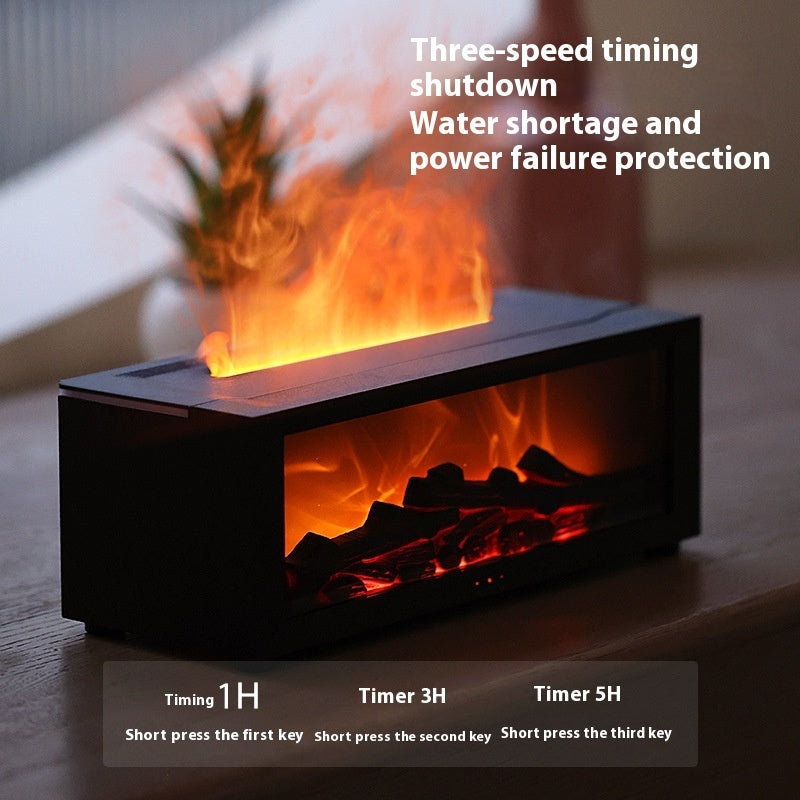 New Flame Aromatherapy Machine Colorful Essential Oil Diffuser Home Large Fog Volume Flame Humidifier 3D Flame Fireplace Machine - Fa'Ra Way