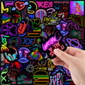 50pc Neon Cyberpunk Sticker Pack | Waterproof Vinyl Decals for Laptops, Cars & Flasks - Fa'Ra Way