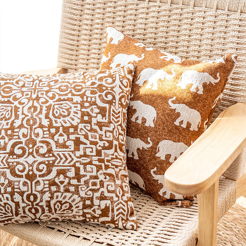 Ethnic Style Yarn-dyed Elephant Throw Pillow Cushion - Fa'Ra Way