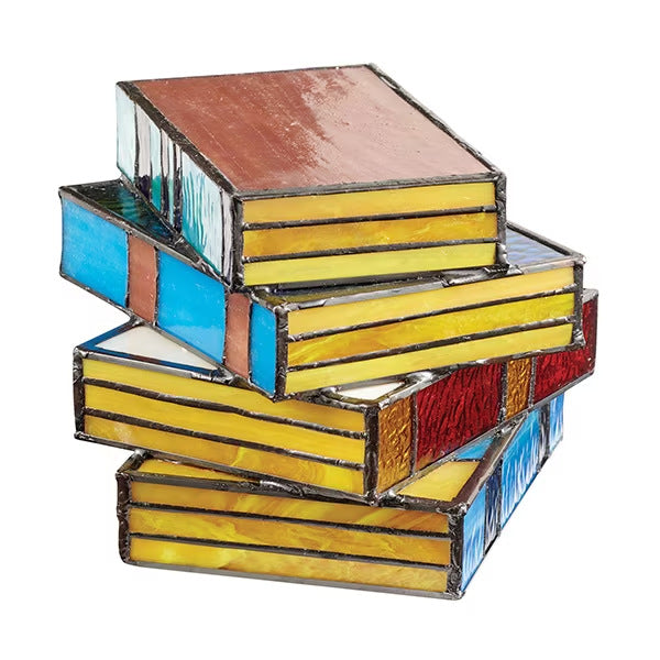 Vintage Stained Glass Stacked Books Desk Lamp - Fa'Ra Way