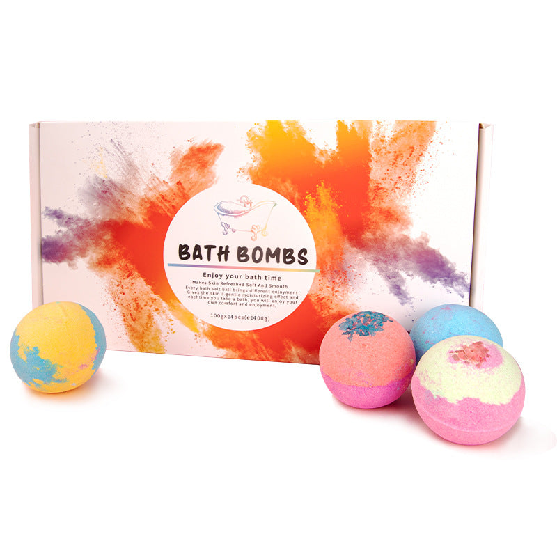 Bath Bombs 14 Pieces Of Explosive Salt Ball Gift Box With Various Fragrance Bath Balls Bubble Bath Bomb for Women - Fa'Ra Way