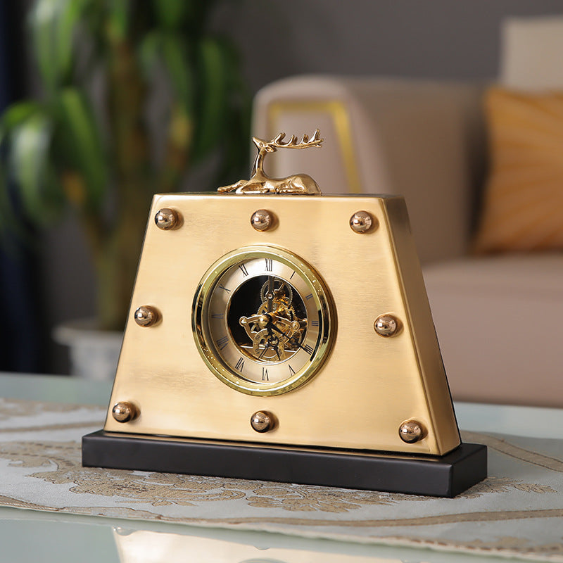 European-Style Clocks,Ornaments, Desk Clocks, Living Room Large, Old Desktop Retro Clocks, Clocks, American Silent Pendulum Clocks, Desk Clocks - Fa'Ra Way