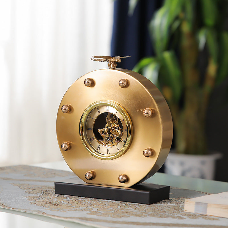 European-Style Clocks,Ornaments, Desk Clocks, Living Room Large, Old Desktop Retro Clocks, Clocks, American Silent Pendulum Clocks, Desk Clocks - Fa'Ra Way