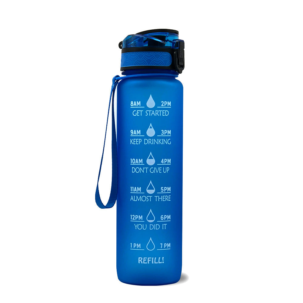 1L Tritan Water Bottle With Time Marker Bounce Cover Motivational Water Bottle Cycling Leakproof Cup For Sports Fitness Bottles - Fa'Ra Way