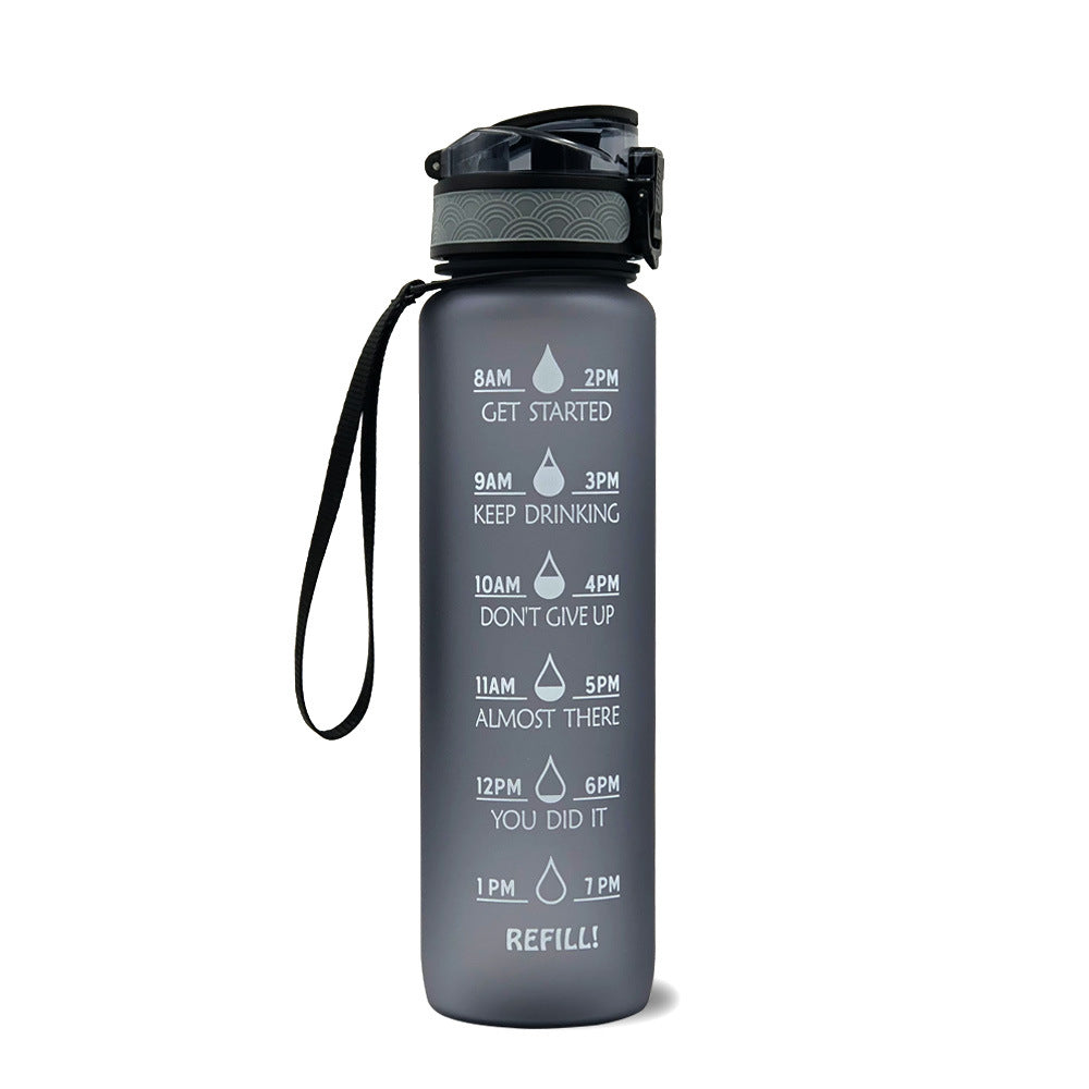 1L Tritan Water Bottle With Time Marker Bounce Cover Motivational Water Bottle Cycling Leakproof Cup For Sports Fitness Bottles - Fa'Ra Way