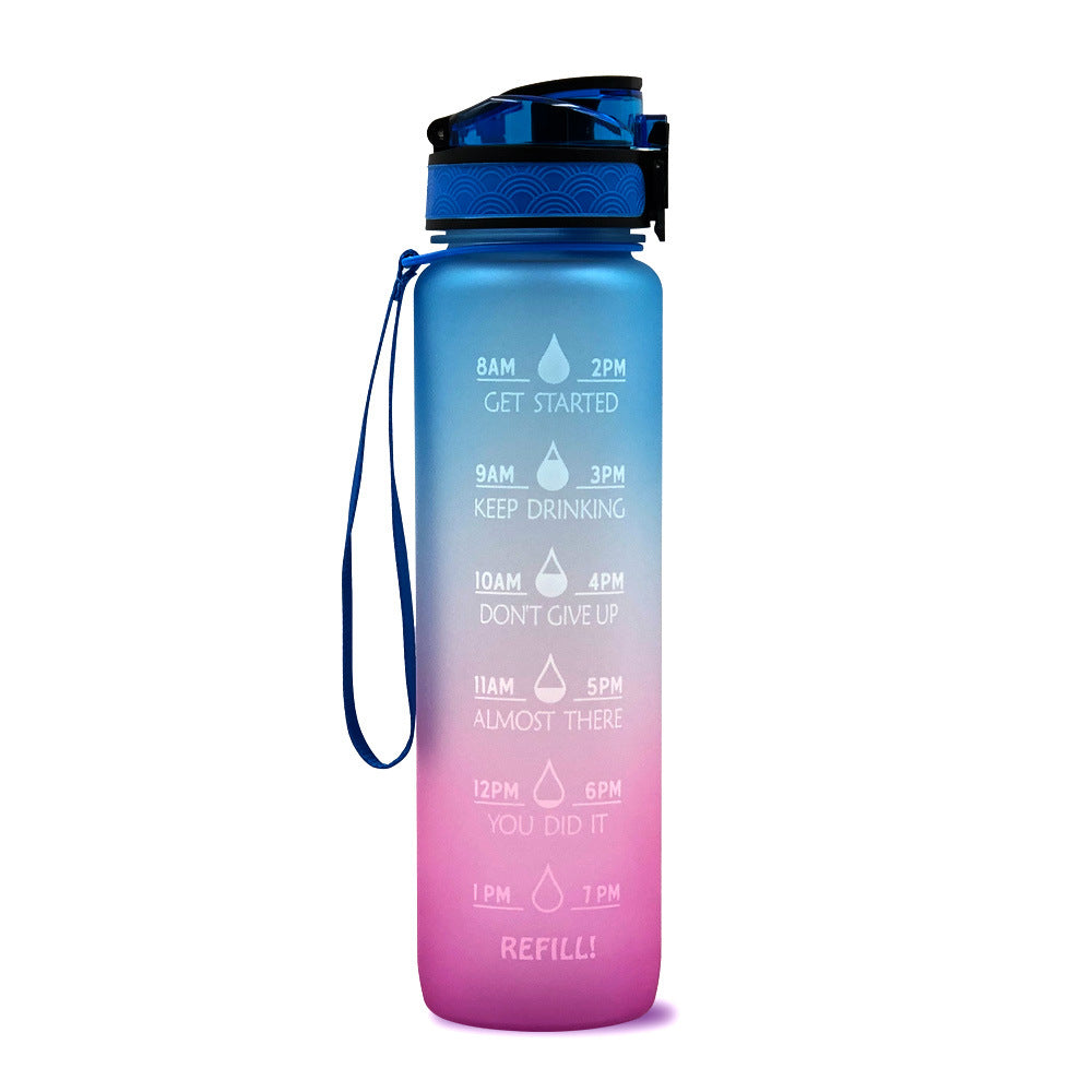 1L Tritan Water Bottle With Time Marker Bounce Cover Motivational Water Bottle Cycling Leakproof Cup For Sports Fitness Bottles - Fa'Ra Way