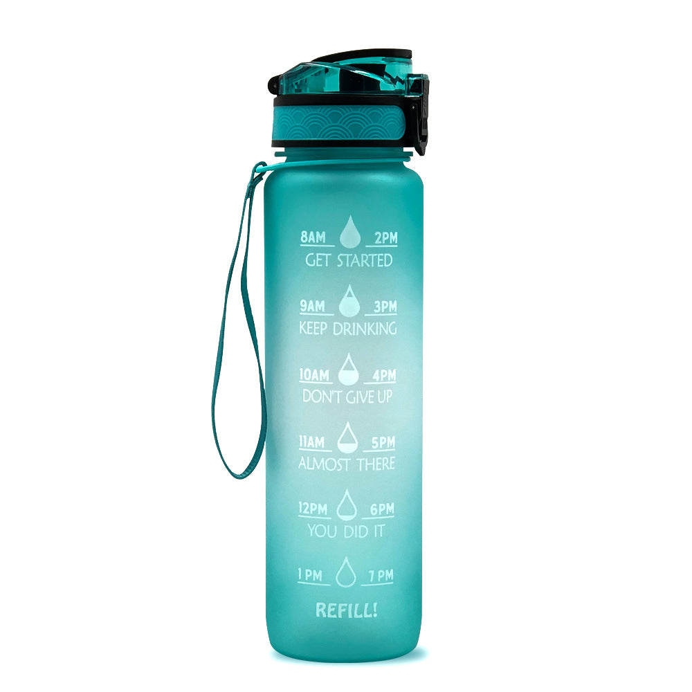 1L Tritan Water Bottle With Time Marker Bounce Cover Motivational Water Bottle Cycling Leakproof Cup For Sports Fitness Bottles - Fa'Ra Way
