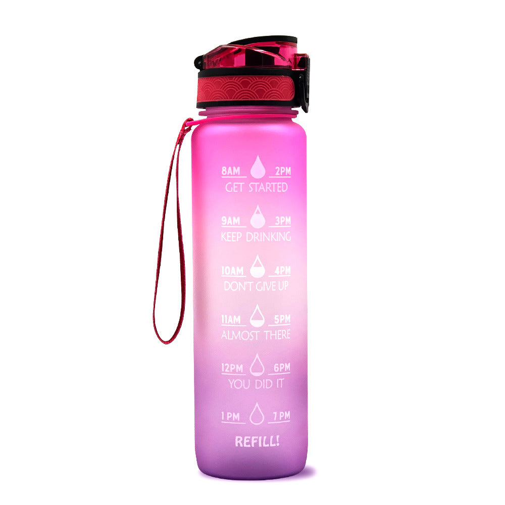 1L Tritan Water Bottle With Time Marker Bounce Cover Motivational Water Bottle Cycling Leakproof Cup For Sports Fitness Bottles - Fa'Ra Way