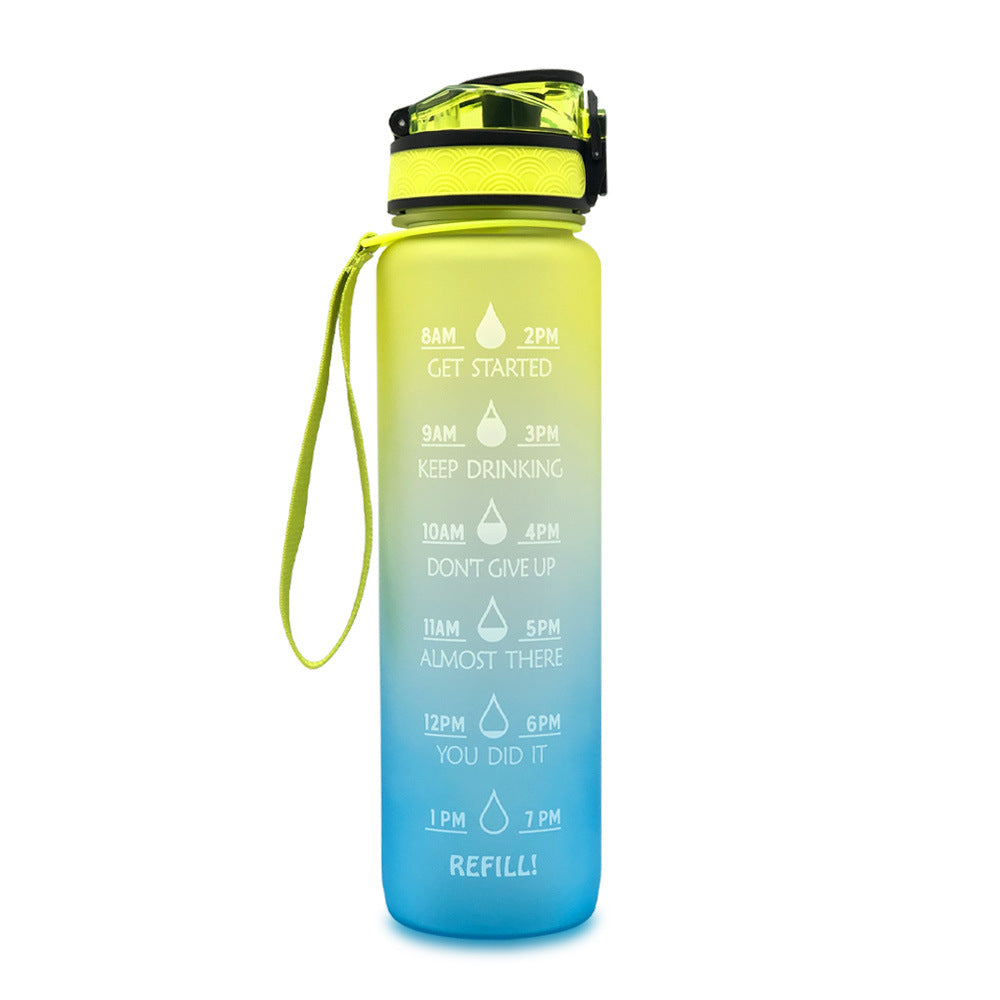 1L Tritan Water Bottle With Time Marker Bounce Cover Motivational Water Bottle Cycling Leakproof Cup For Sports Fitness Bottles - Fa'Ra Way