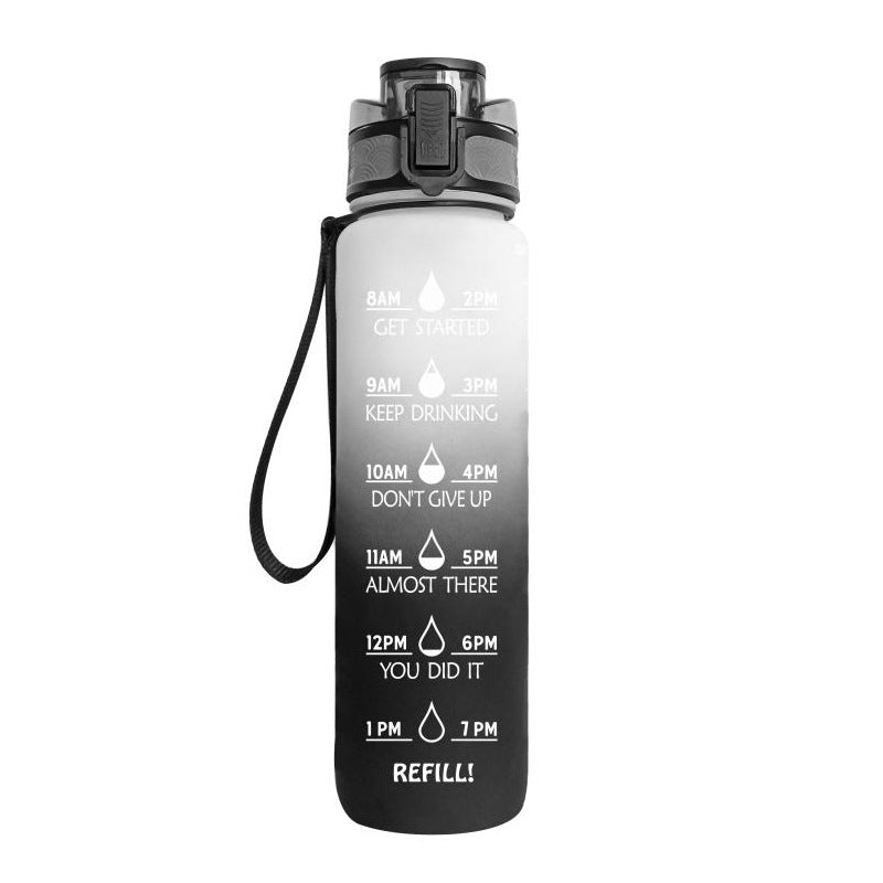 1L Tritan Water Bottle With Time Marker Bounce Cover Motivational Water Bottle Cycling Leakproof Cup For Sports Fitness Bottles - Fa'Ra Way