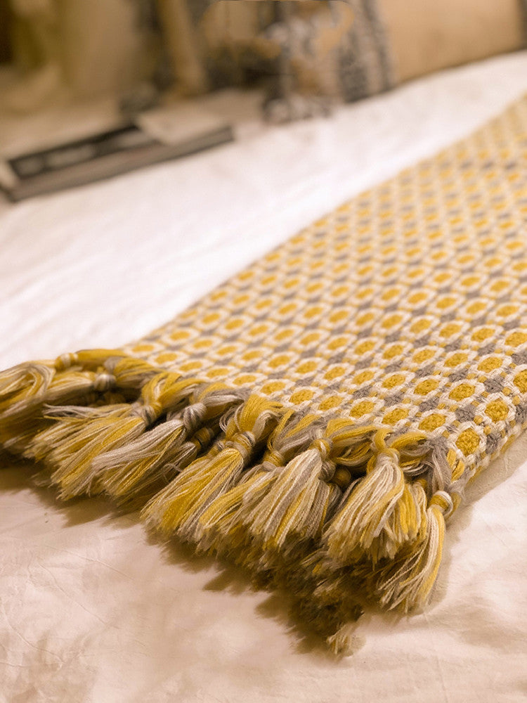 Boho Knitted Tassel Throw Blanket - Fa'Ra Way