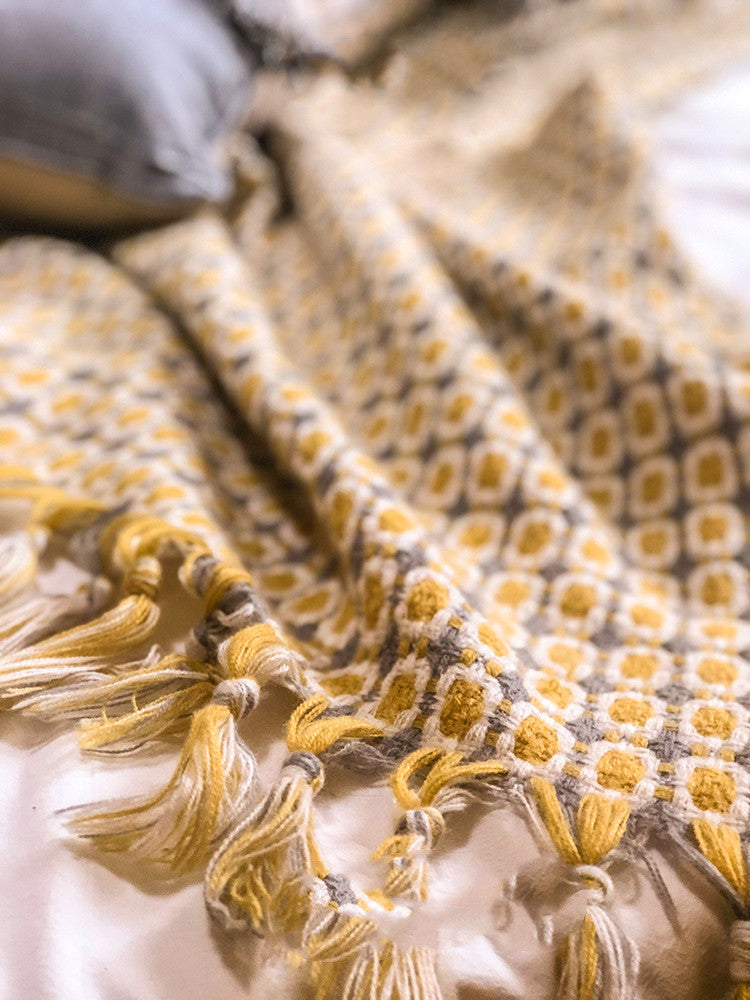 Boho Knitted Tassel Throw Blanket - Fa'Ra Way
