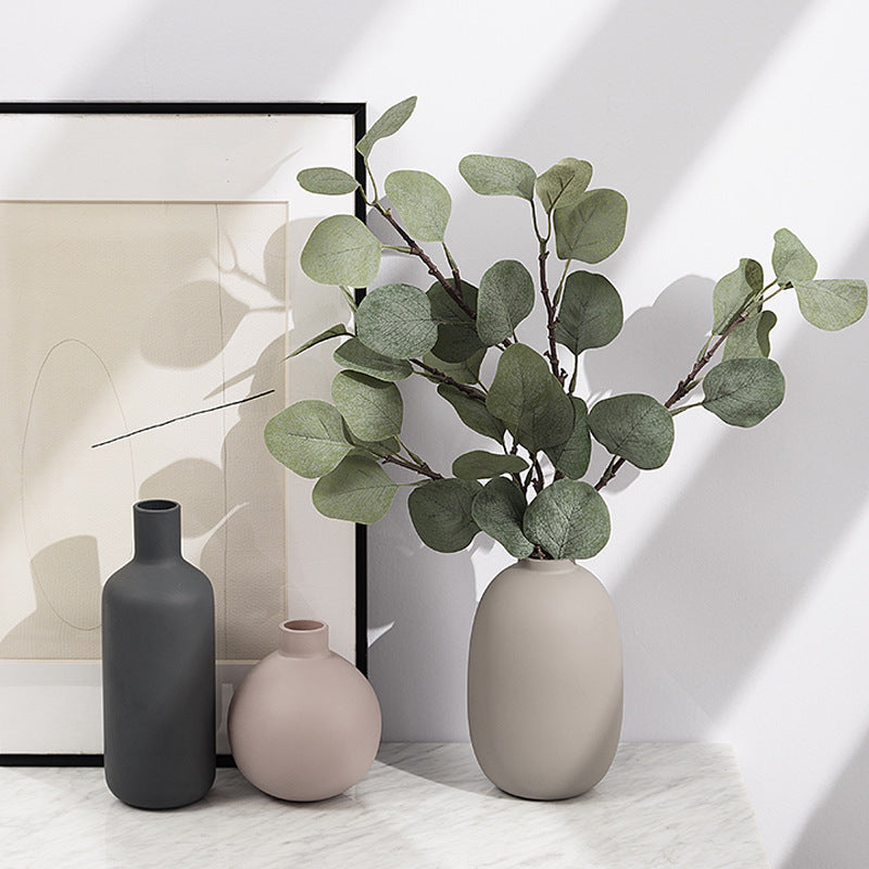 Nordic Matte Ceramic Vase – Morandi Style Hydroponic Decor - Fa'Ra Way