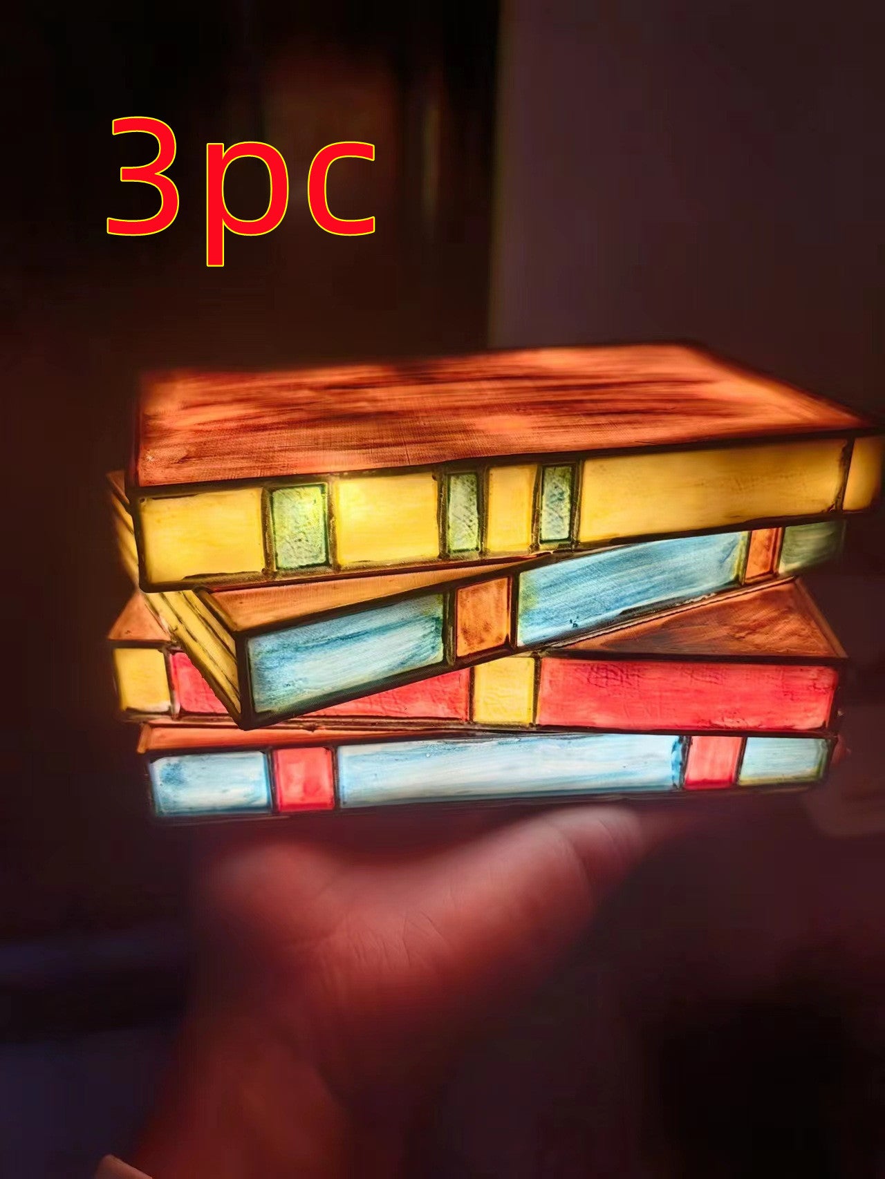Vintage Stained Glass Stacked Books Desk Lamp - Fa'Ra Way