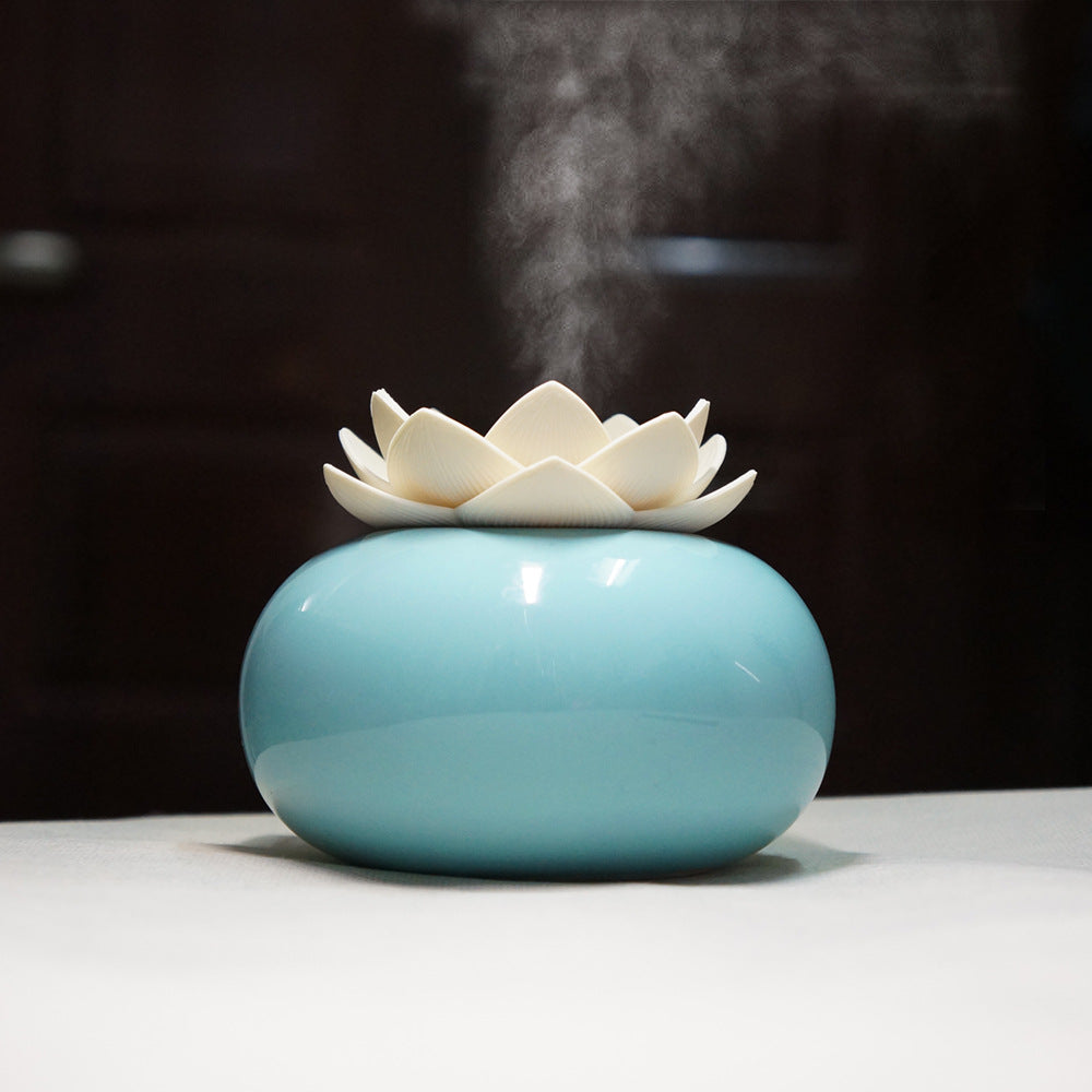 Zen Lotus Ceramic Humidifier | Artistic USB Essential Oil Diffuser & Aromatherapy Mist - Fa'Ra Way