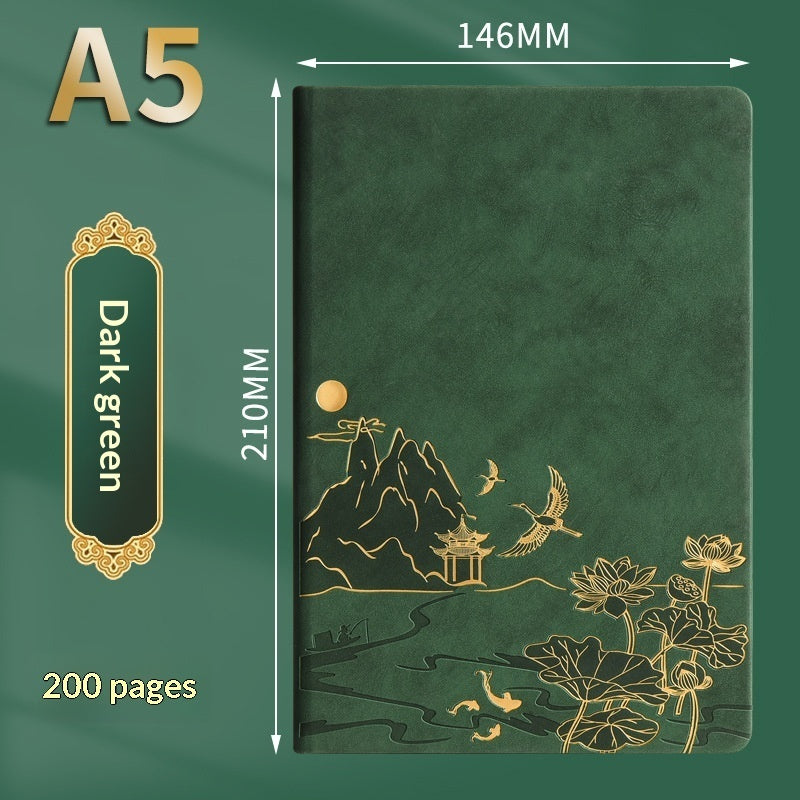 Chinese Vintage A5 Notebook Gift Set with Pens | Premium Soft-Touch Leather Journal - Fa'Ra Way