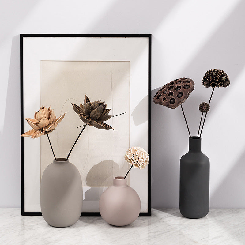 Nordic Matte Ceramic Vase – Morandi Style Hydroponic Decor - Fa'Ra Way