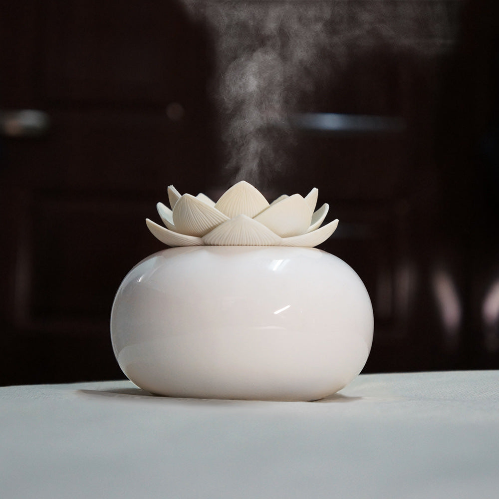 Zen Lotus Ceramic Humidifier | Artistic USB Essential Oil Diffuser & Aromatherapy Mist - Fa'Ra Way