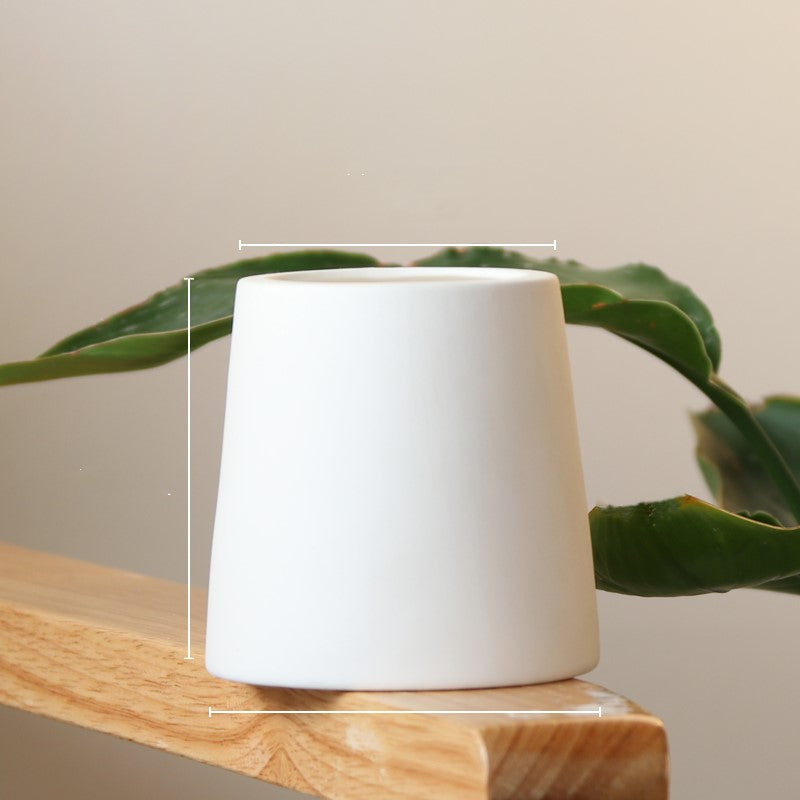 Modern Ceramic Planter with Artificial Greenery - Minimalist Desktop Decor - Fa'Ra Way