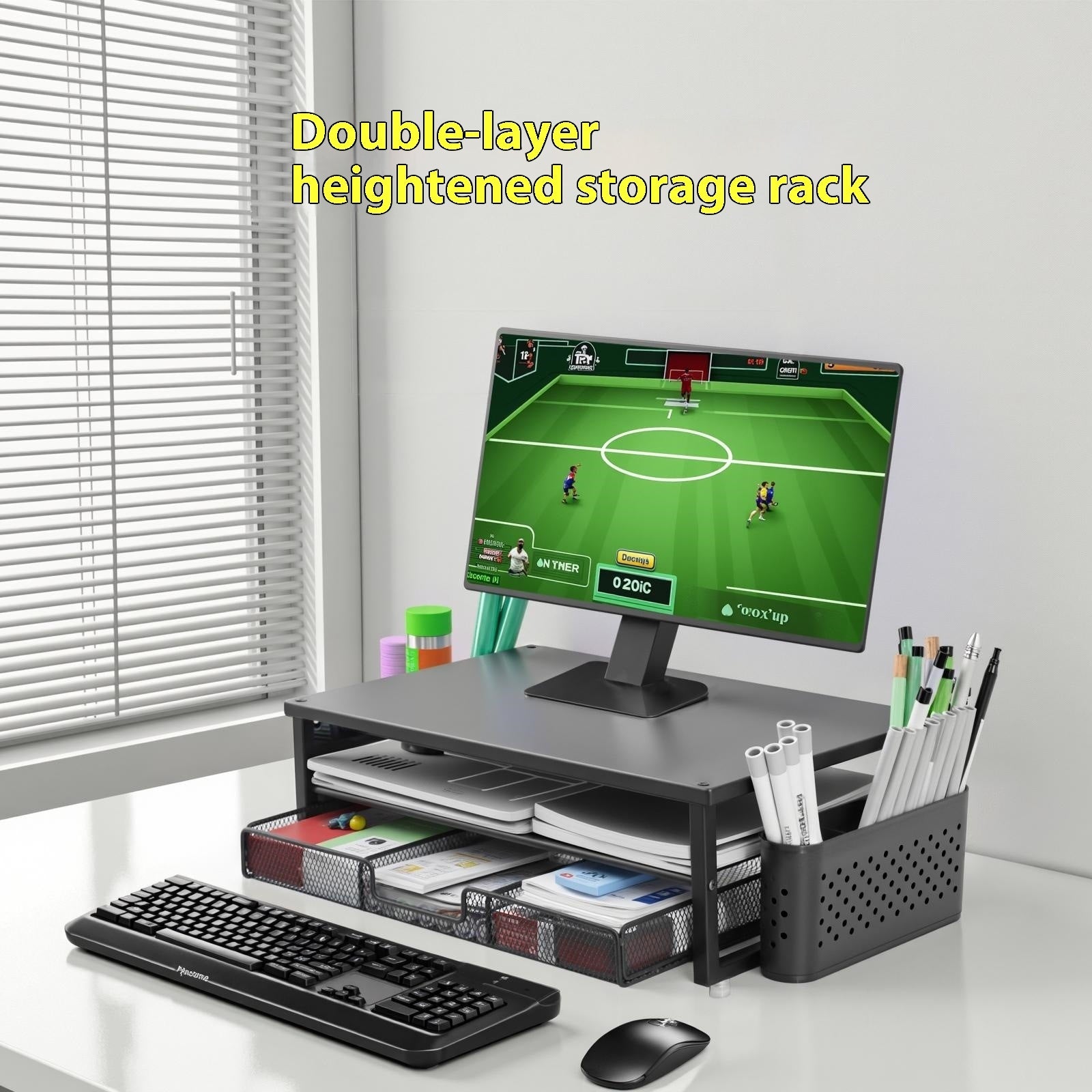 Computer Monitor Elevated Rack Desktop Storage Organizer - Fa'Ra Way