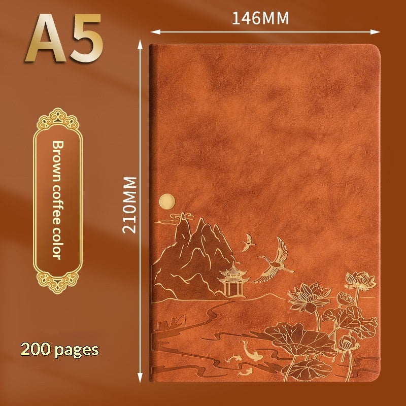 Chinese Vintage A5 Notebook Gift Set with Pens | Premium Soft-Touch Leather Journal - Fa'Ra Way