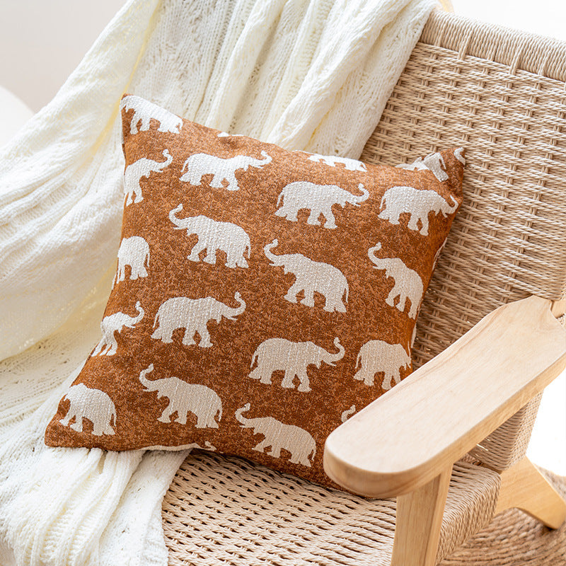 Ethnic Style Yarn-dyed Elephant Throw Pillow Cushion - Fa'Ra Way