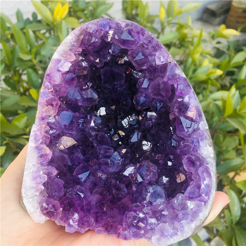 Natural Amethyst Geode Quartz Cluster – Raw "Thunder Egg" Crystal Specimen - Fa'Ra Way