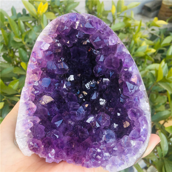 Natural Amethyst Geode Quartz Cluster – Raw "Thunder Egg" Crystal Specimen - Fa'Ra Way