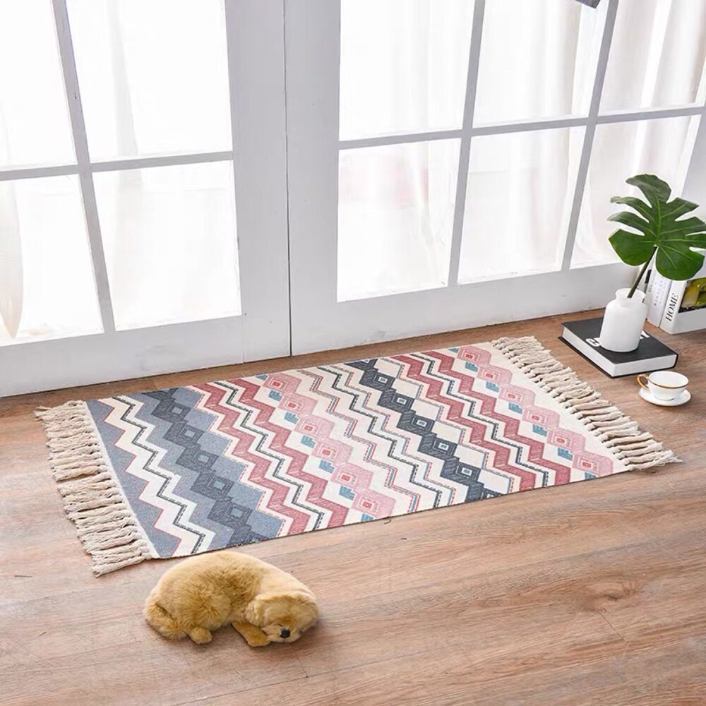 Scandinavian Style Linen Cotton Rug - Fa'Ra Way