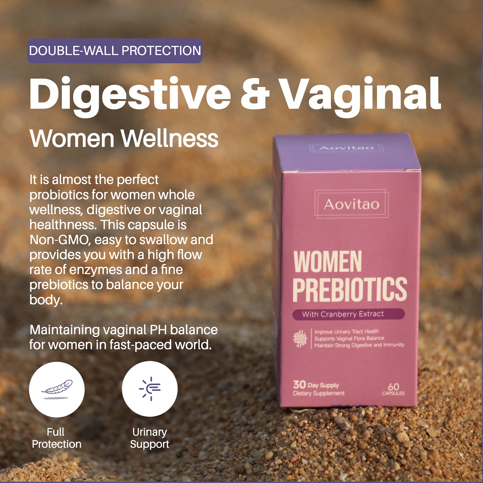 Vaginal Probiotics Women Ph Balance Pills Female Gut Health Prebiotics 60 Billion CFU Capsules Digestive Urinary Tract Support - Fa'Ra Way
