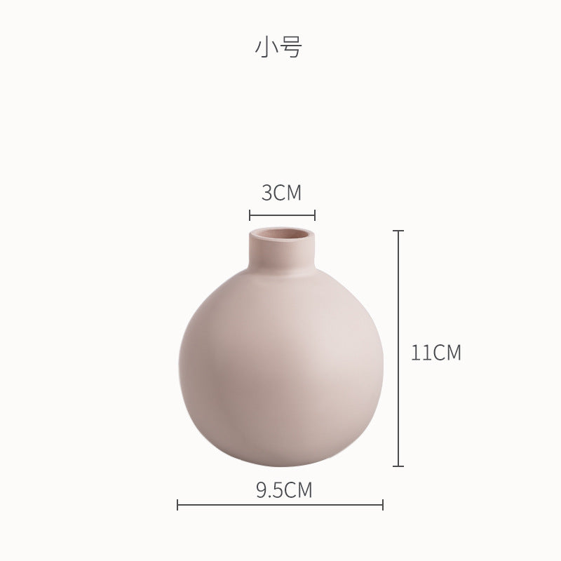 Nordic Matte Ceramic Vase – Morandi Style Hydroponic Decor - Fa'Ra Way