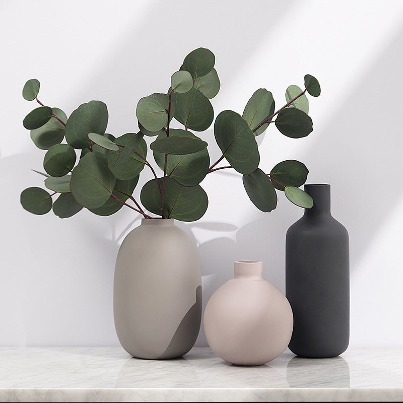 Nordic Matte Ceramic Vase – Morandi Style Hydroponic Decor - Fa'Ra Way