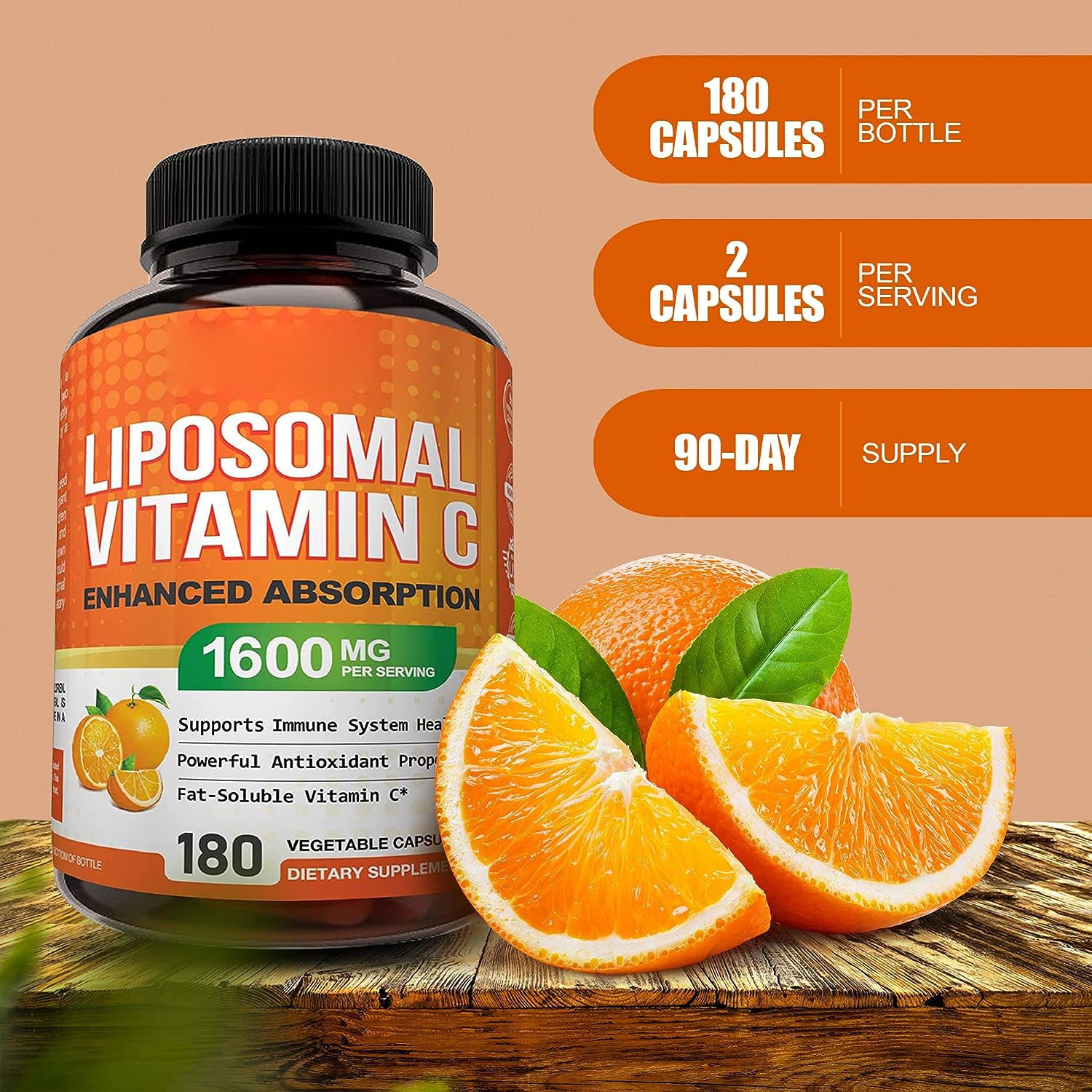 Essential Daily Vitamin C – 180 Count High-Capacity Immune Support - Fa'Ra Way