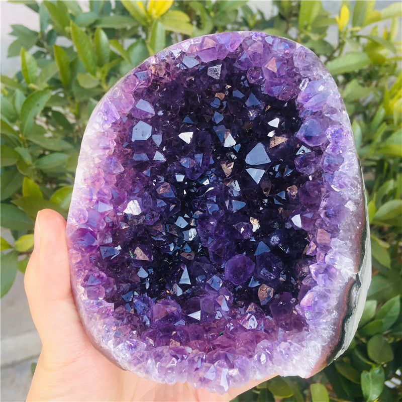 Natural Amethyst Geode Quartz Cluster – Raw "Thunder Egg" Crystal Specimen - Fa'Ra Way