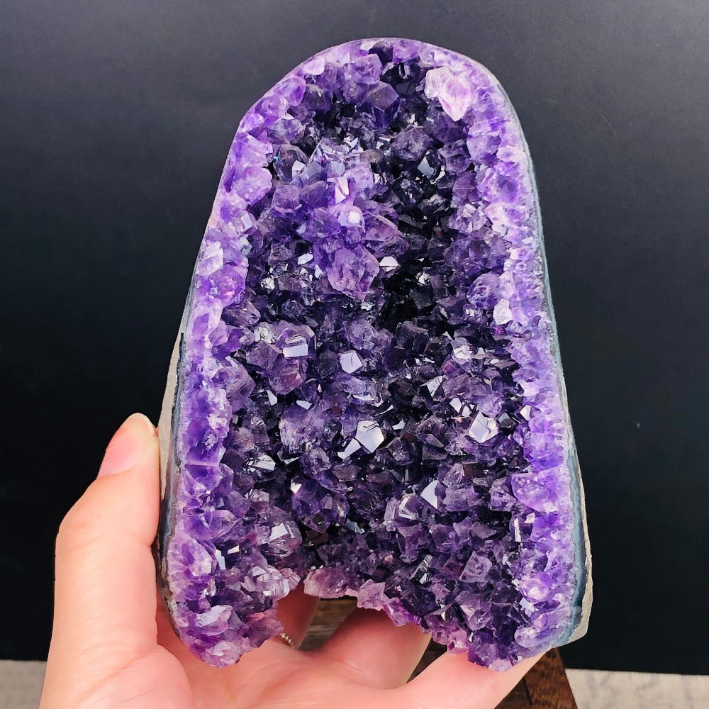 Natural Amethyst Geode Quartz Cluster – Raw "Thunder Egg" Crystal Specimen - Fa'Ra Way