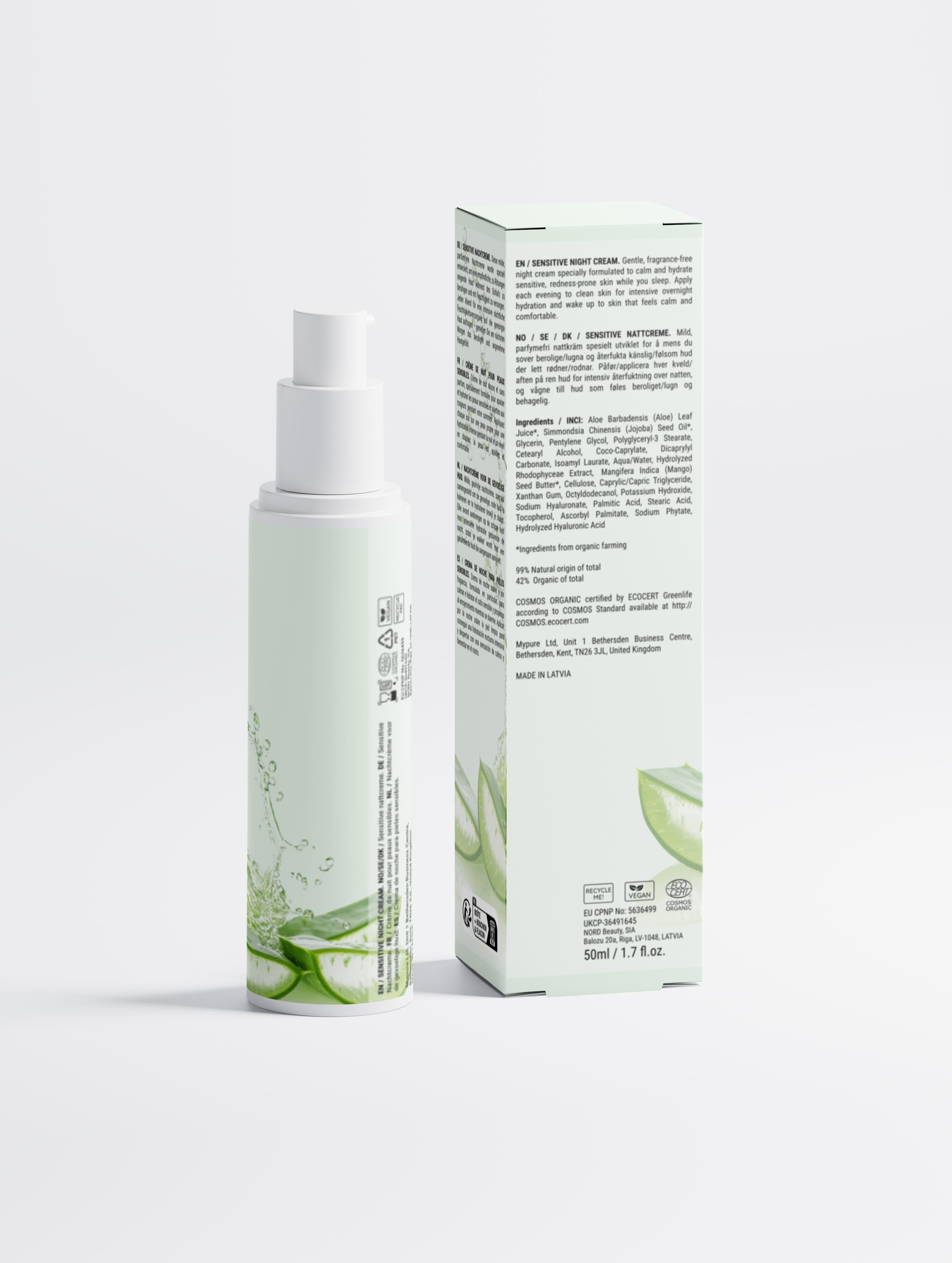 Fragrance-Free Overnight Cream for Sensitive Skin | Aloe & Hyaluronic Acid by FA'RA - Fa'Ra Way