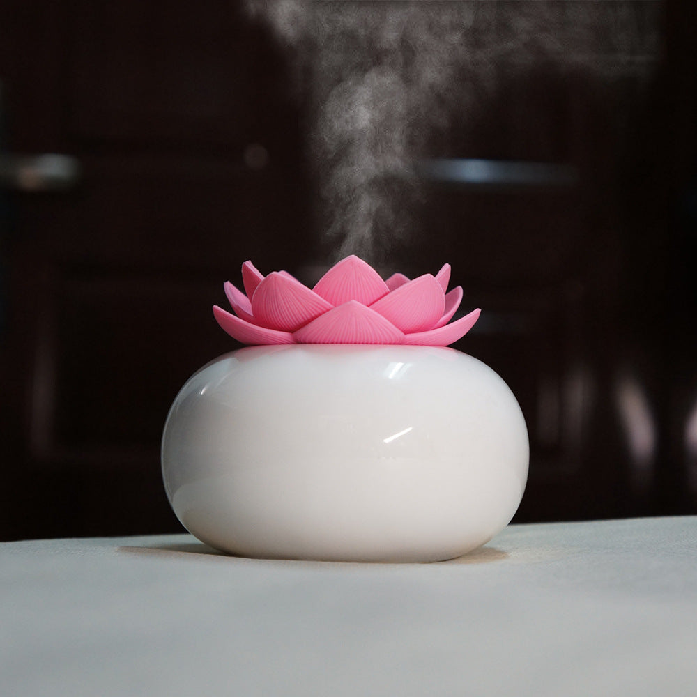 Zen Lotus Ceramic Humidifier | Artistic USB Essential Oil Diffuser & Aromatherapy Mist - Fa'Ra Way