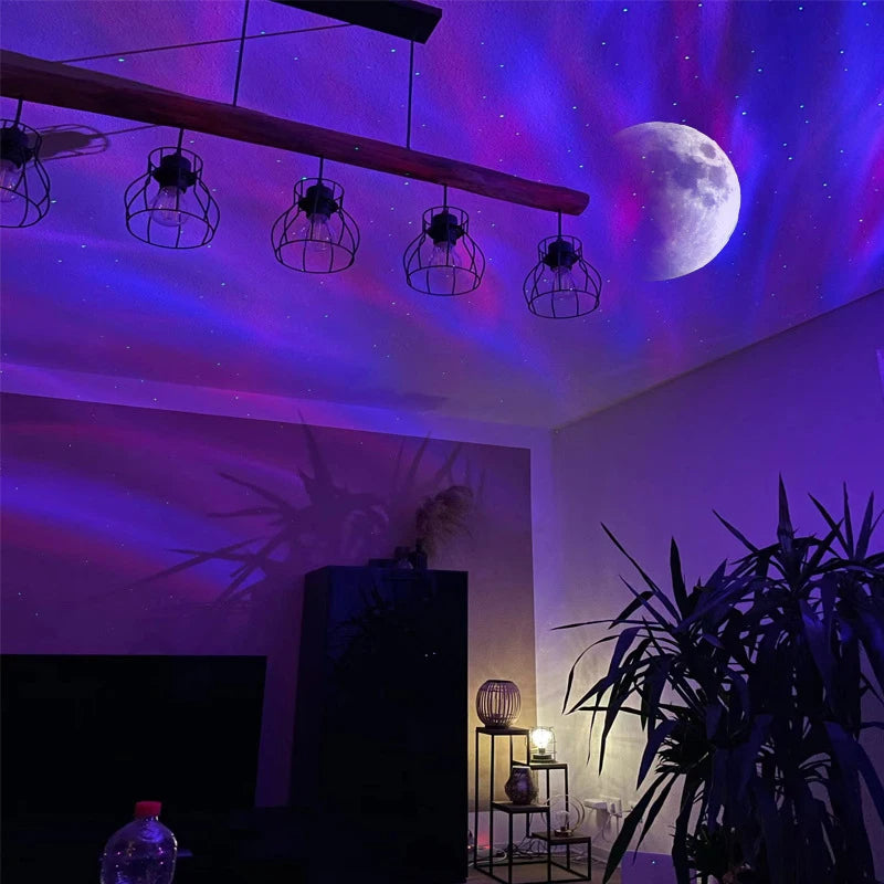 Aurora Borealis Starlight Projectors LED Galaxy Star Atmosphere Galaxy Night Light Home Bedroom Sky Moon Lamp Room Decor Gift - Fa'Ra Way