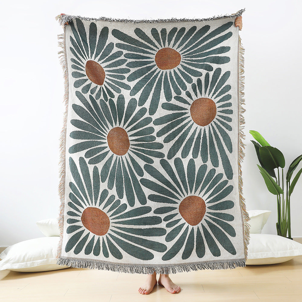 Vintage American Country Woven Throw | 100% Cotton Floral & Nature Tapestry - Fa'Ra Way