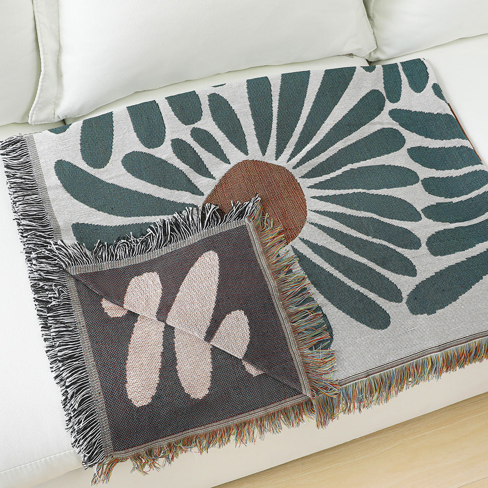 Vintage American Country Woven Throw | 100% Cotton Floral & Nature Tapestry - Fa'Ra Way