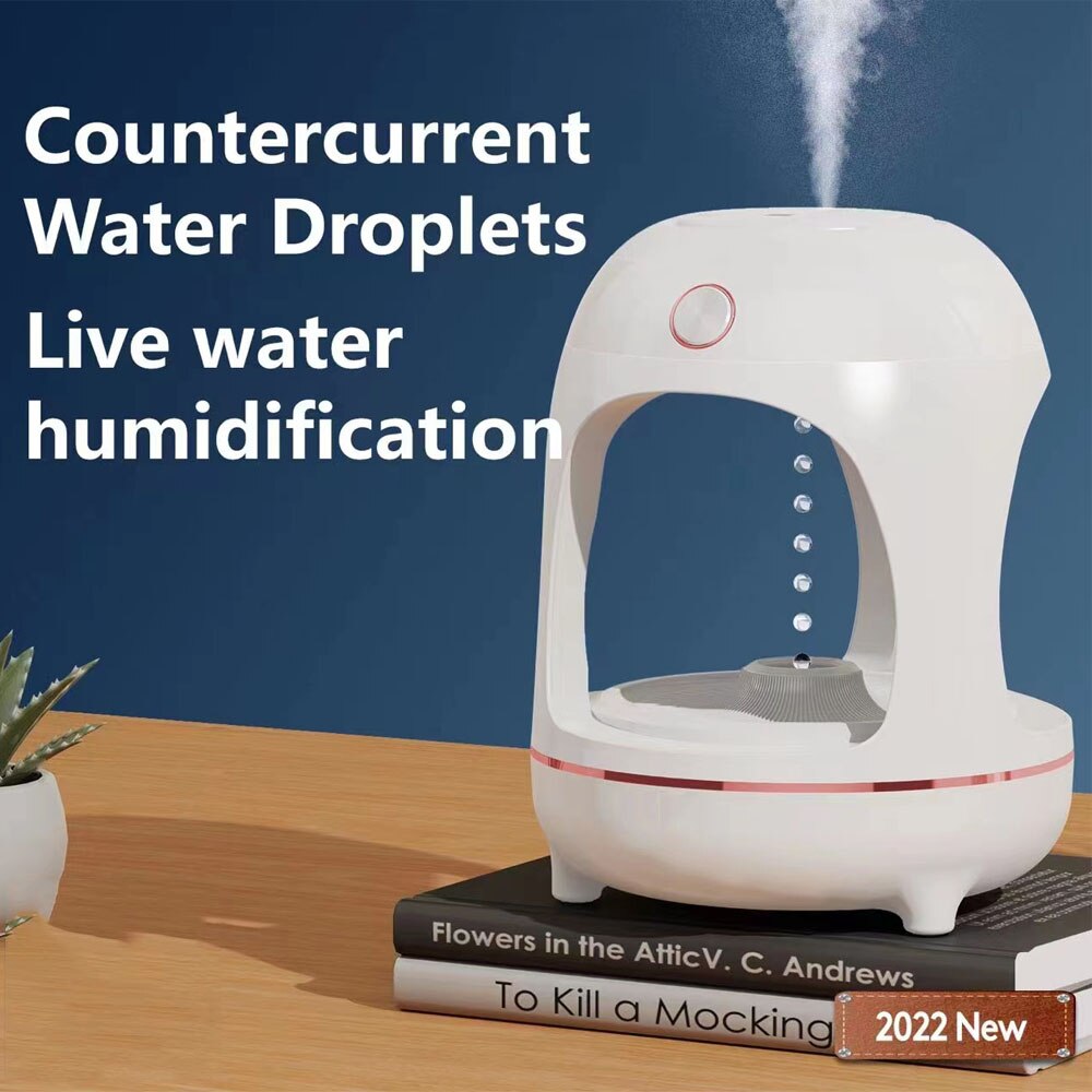 Anti-Gravity Levitating Water Drop Humidifier – Ultrasonic Cool Mist Fountain & LED Night Light - Fa'Ra Way