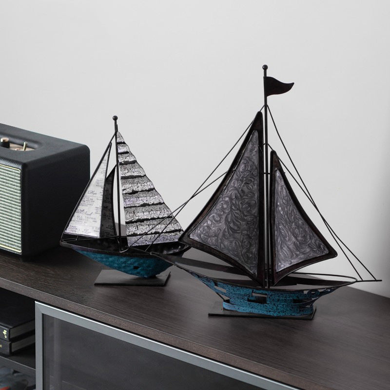 Wrought Iron Sailboat Sculpture - Fa'Ra Way