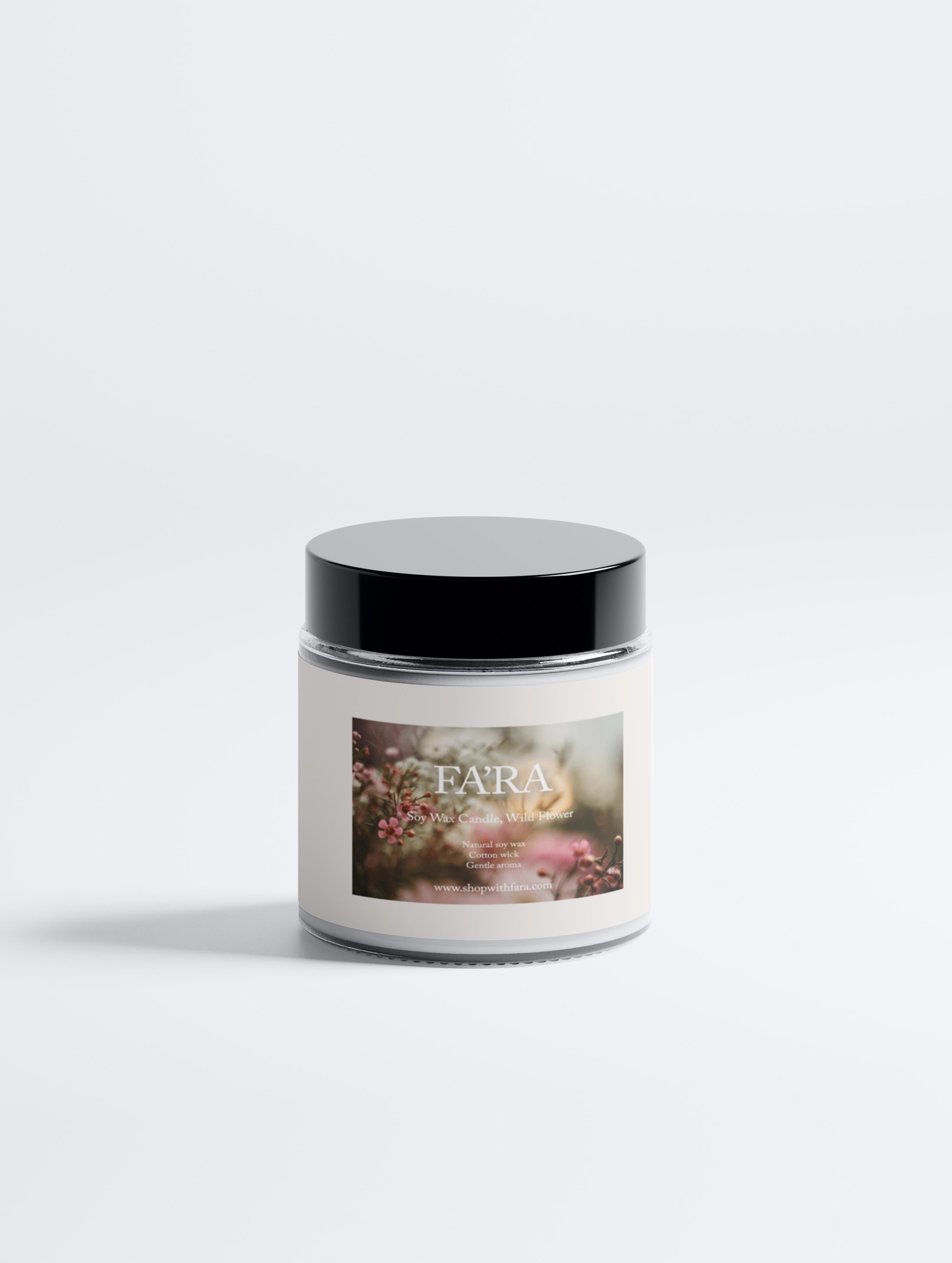 Wild Flower Soy Candle – Natural Floral Scent for Relaxation & Wellness by FA'RA - Fa'Ra Way