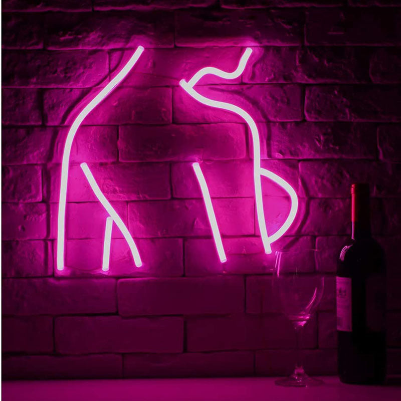 Lady Silhouette LED Neon Sign | Pink Acrylic Wall Art & Glam Bedroom Decor - Fa'Ra Way