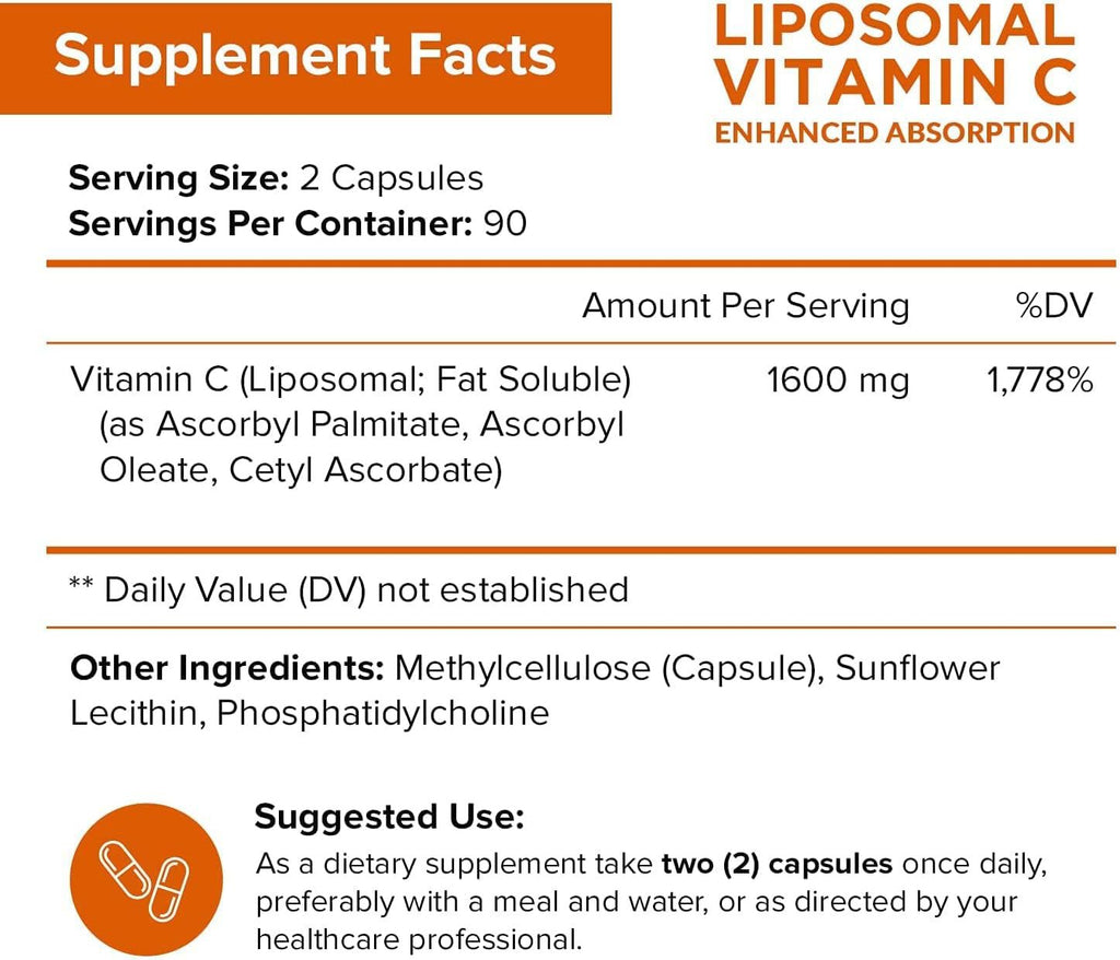 Essential Daily Vitamin C – 180 Count High-Capacity Immune Support - Fa'Ra Way