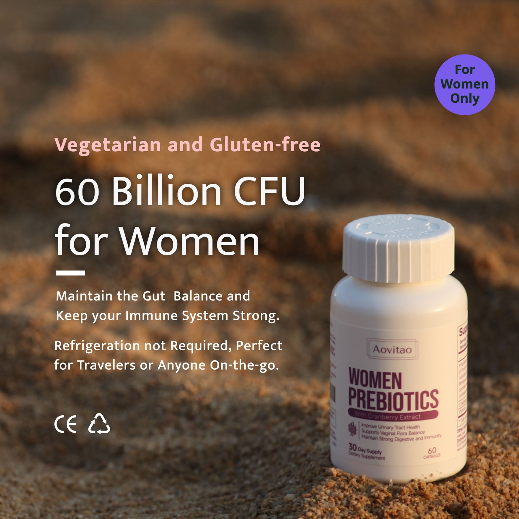 Vaginal Probiotics Women Ph Balance Pills Female Gut Health Prebiotics 60 Billion CFU Capsules Digestive Urinary Tract Support - Fa'Ra Way
