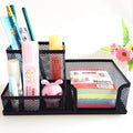 3-in-1 Industrial Mesh Desktop Organizer – Professional Metal Pen & Card Holder - Fa'Ra Way