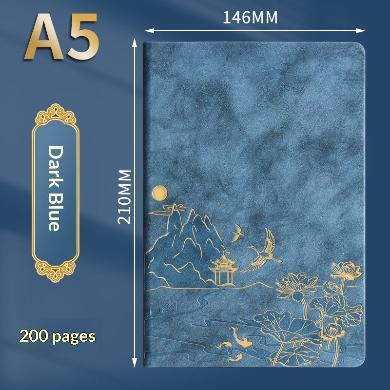 Chinese Vintage A5 Notebook Gift Set with Pens | Premium Soft-Touch Leather Journal - Fa'Ra Way